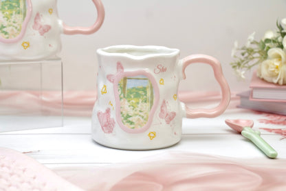 'Buttercup' Ceramic Coffee Mug, Pink