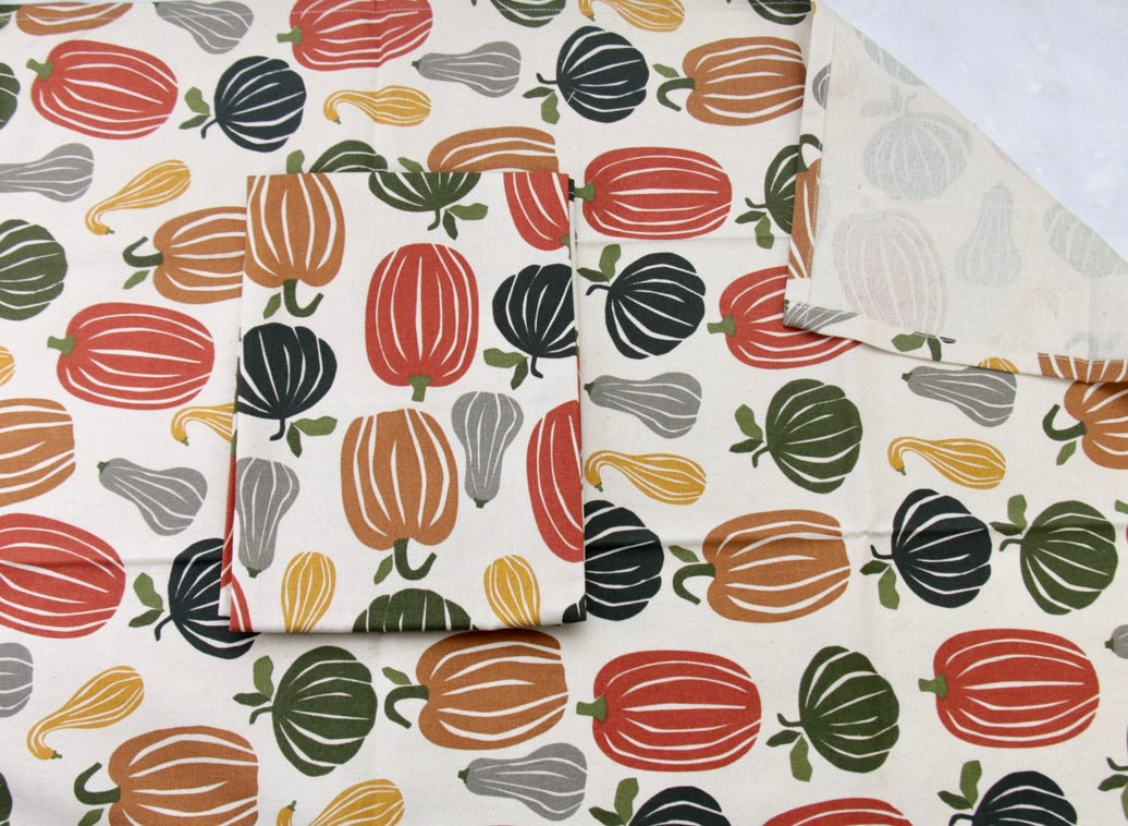 'Beige Pumpkin' Printed Kitchen Towels, Set of 2