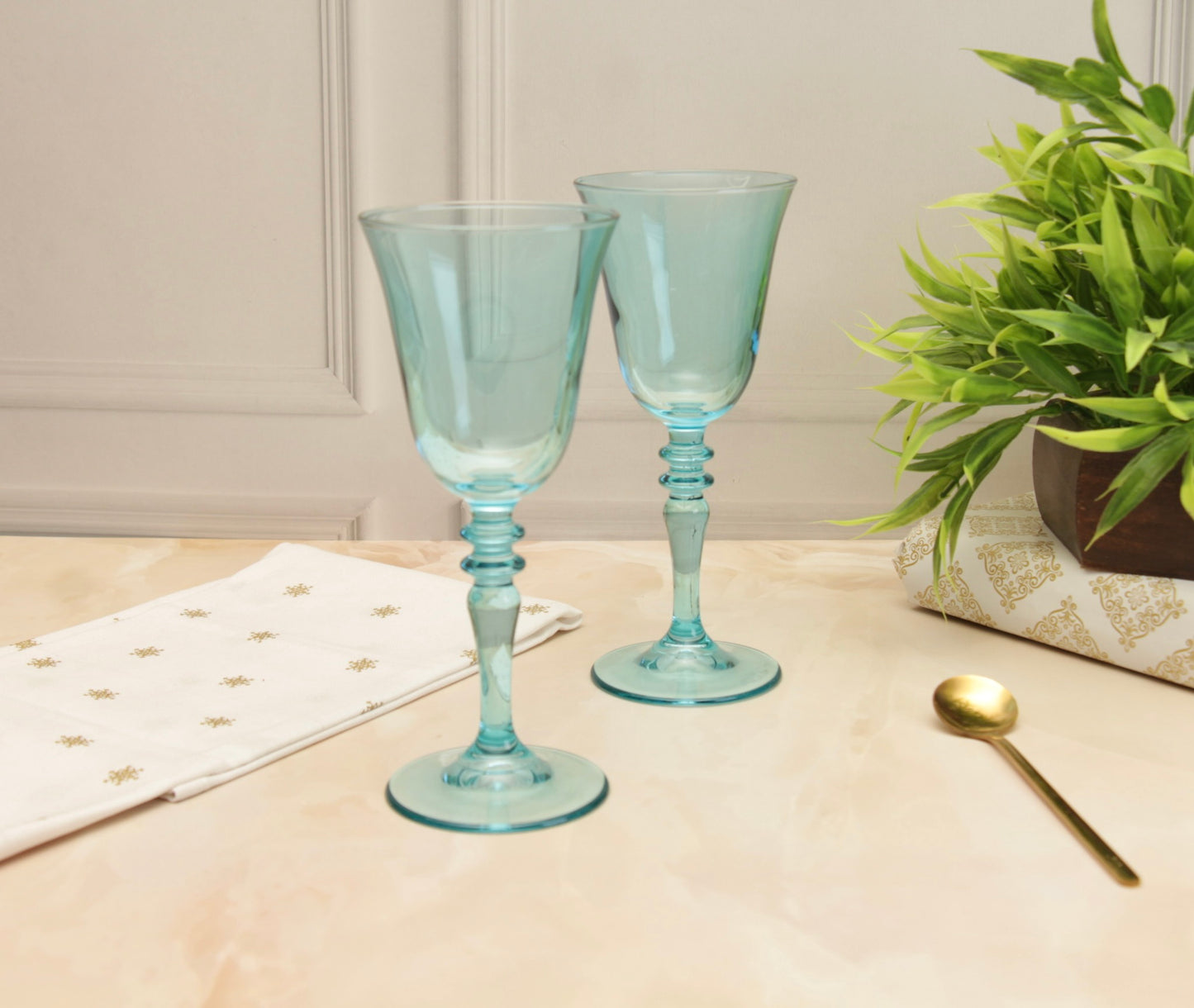 'Sapphire' Pristine Blue Glasses - Set of 2