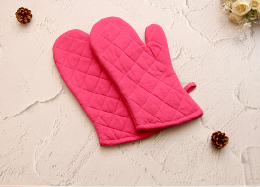 'Fuchsia' Oven Mittens Set of 2