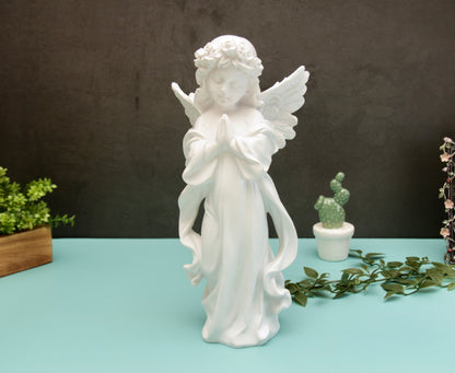 Praying Angel Statue Large - White, 30cm