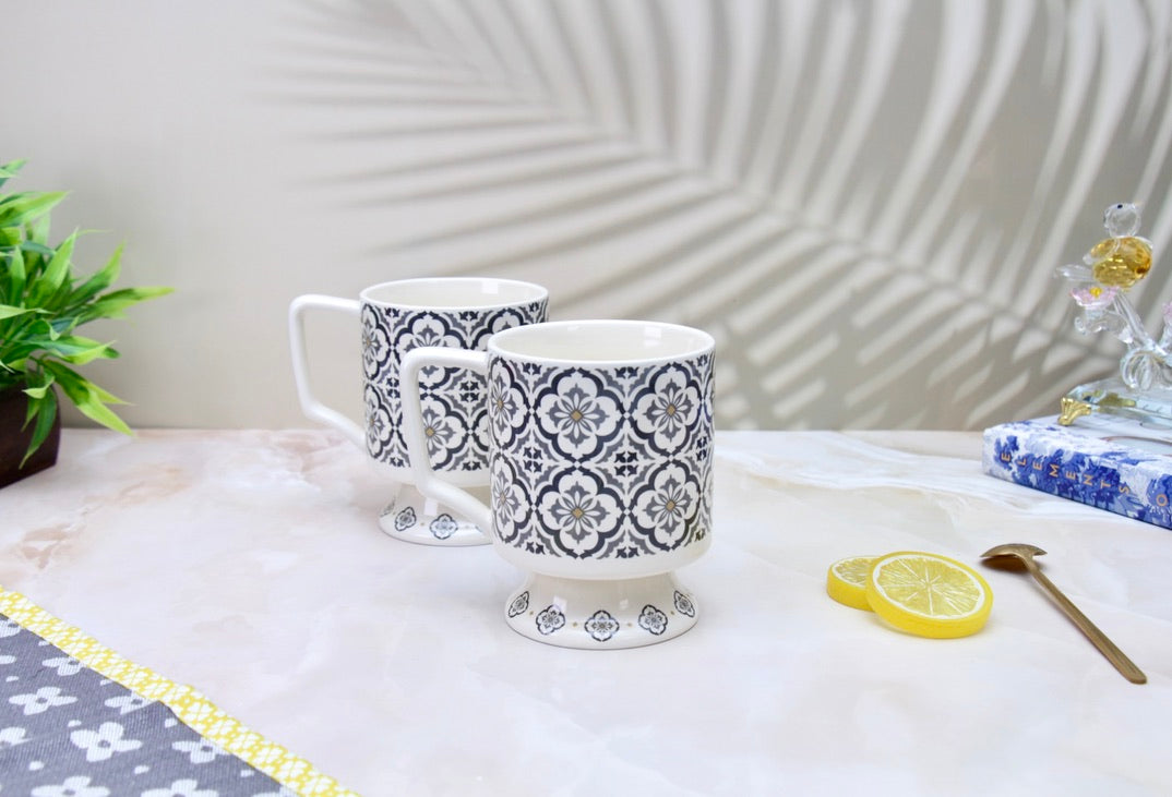 'Moroccan' Ceramic Coffee Mug, Grey