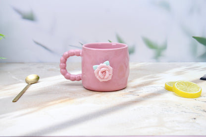 'French Rose' Ceramic Coffee Mug, Pink