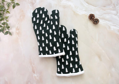 'Pine Trees' Oven Mittens Set of 2