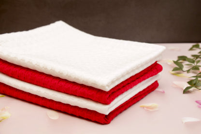 'Scarlet' Waffle Kitchen Towels, Set of 4