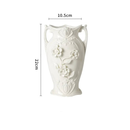 'Daisy' White Ceramic Vase