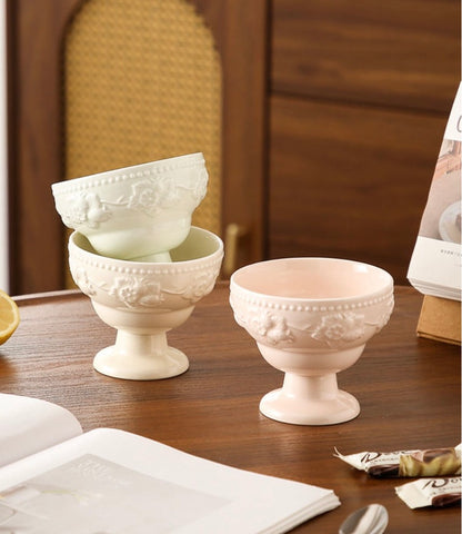 'Bridget' Ceramic Pastel Ice Cream Bowls | Set of 3
