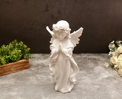 Praying Angel Statue Large - White, 30cm