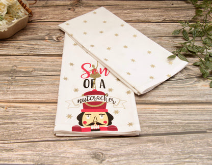 'Son of a Nutcracker' Printed Kitchen Towels, Set of 2