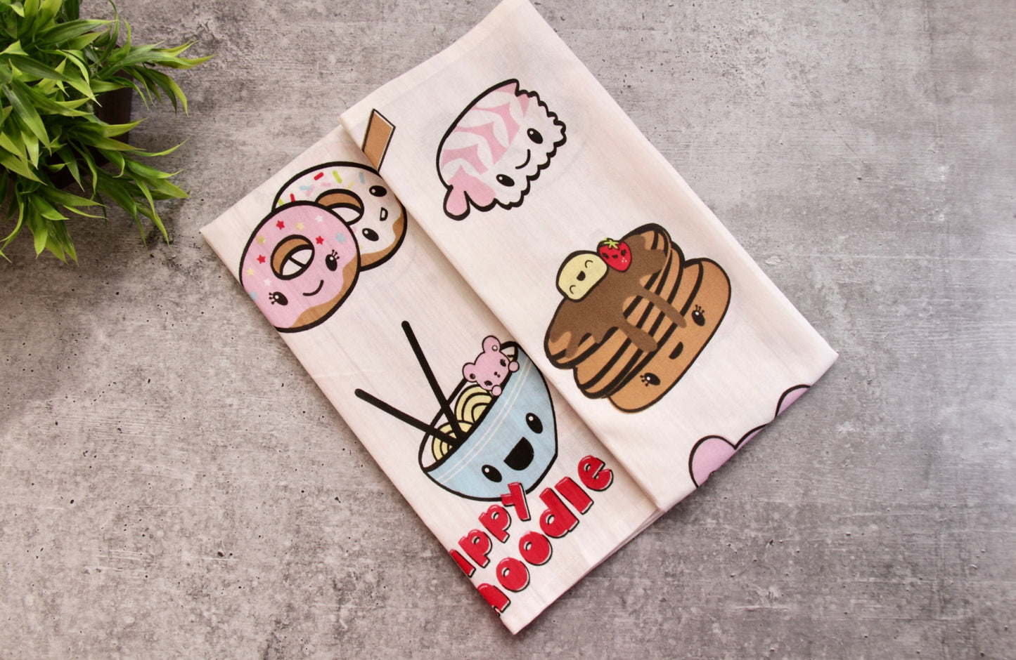 'Frosty Flavours' Printed Kitchen Towels, Set of 2