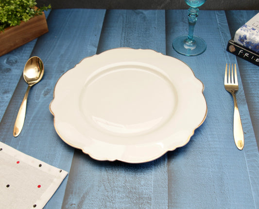 'Alice' Ceramic Dinner plate - White
