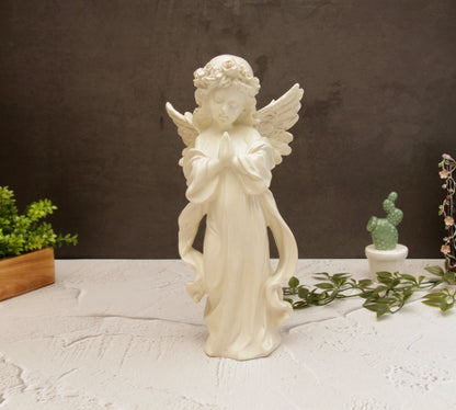 Praying Angel Statue Large - Off White, 30cm