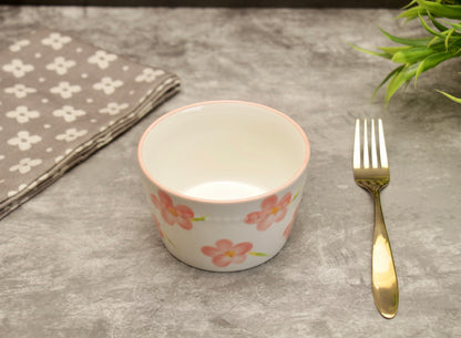 'Brooke' Ceramic Bowl - Coral Flower