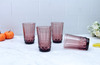 'Brooklyn' Glass Tumblers, Set Of 4 - Pink