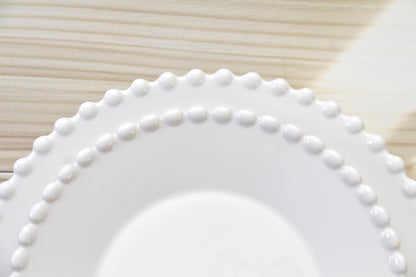 'Crescent' White Ceramic Dinner Plate