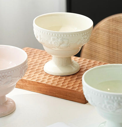 'Bridget' Ceramic Pastel Ice Cream Bowls | Set of 3