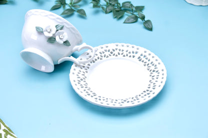 'Anastasia' Ceramic Cup n Saucer, Set of 1