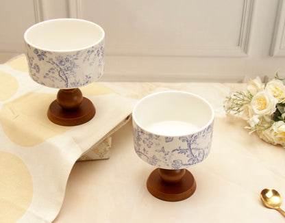 'Bluebell' Ceramic Ice Cream Cup - Medium, Set of 2