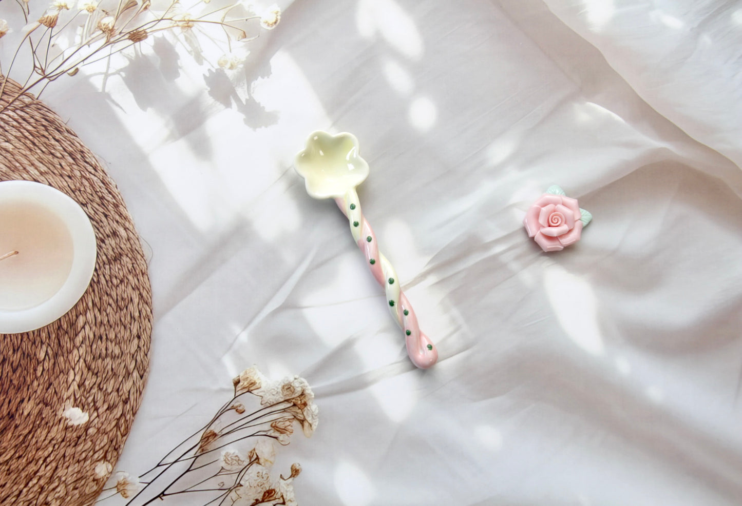 'Daisy' Ceramic Spoon, Yellow
