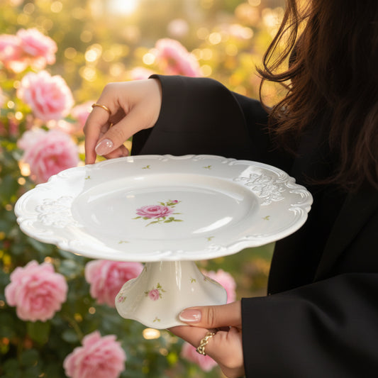 'Primrose' Ceramic Cake Stand, 10 Inches