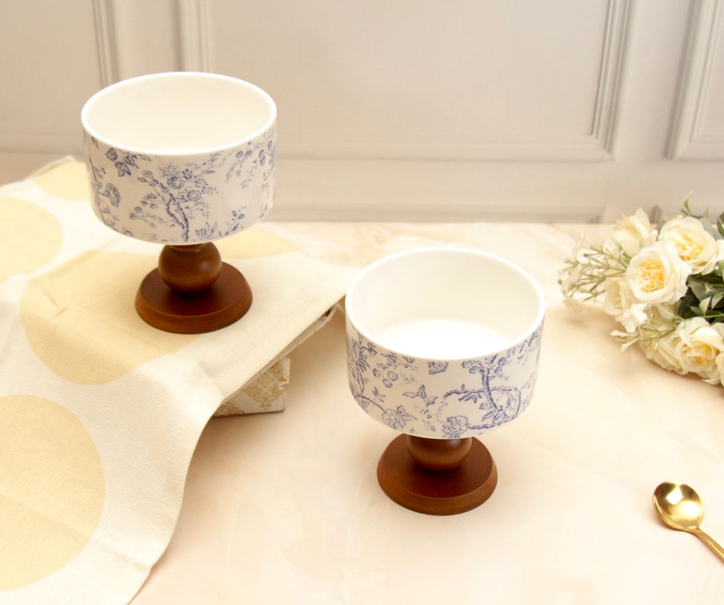 'Bluebell' Ceramic Ice Cream Cup - Small, Set of 2