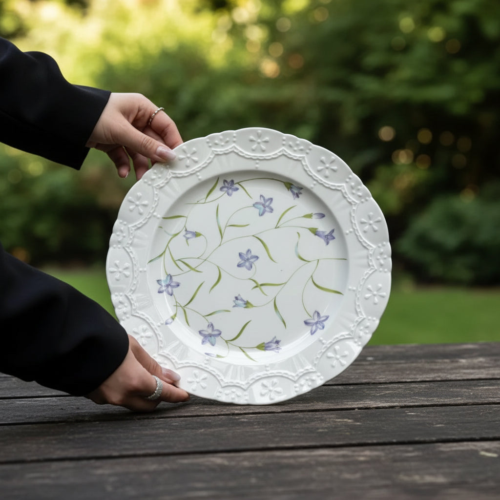 'Lilac Bloom' Ceramic Dinner Plate | 10.5 Inches