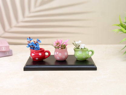 'Dotty Brew' Mini Cup Fridge Magnets, Set of 3