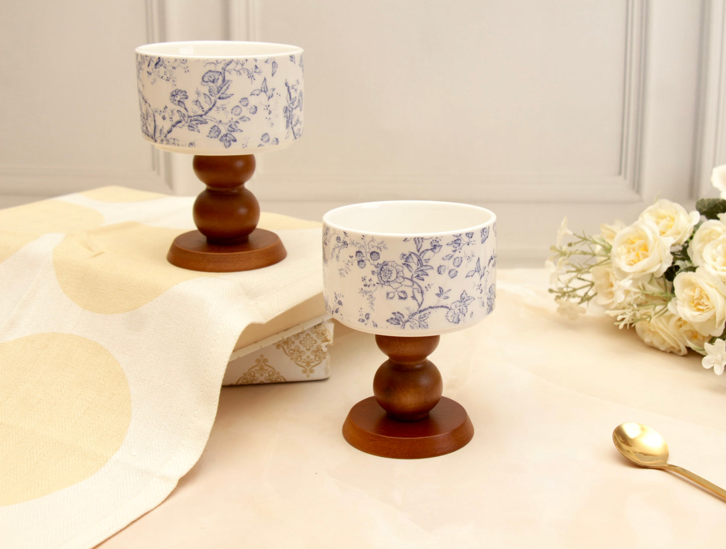 'Bluebell' Ceramic Ice Cream Cup - Small, Set of 2