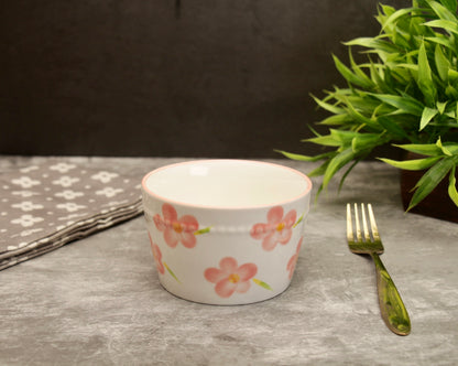 'Brooke' Ceramic Bowl - Coral Flower