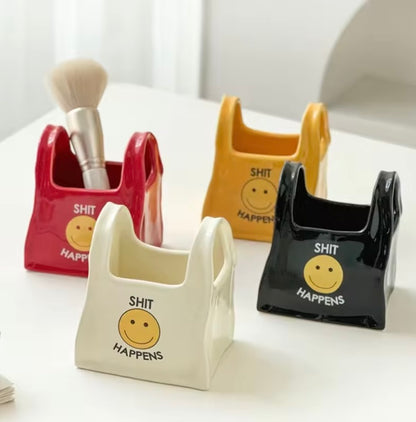 Quirky Ceramic Bowl | Organiser, White
