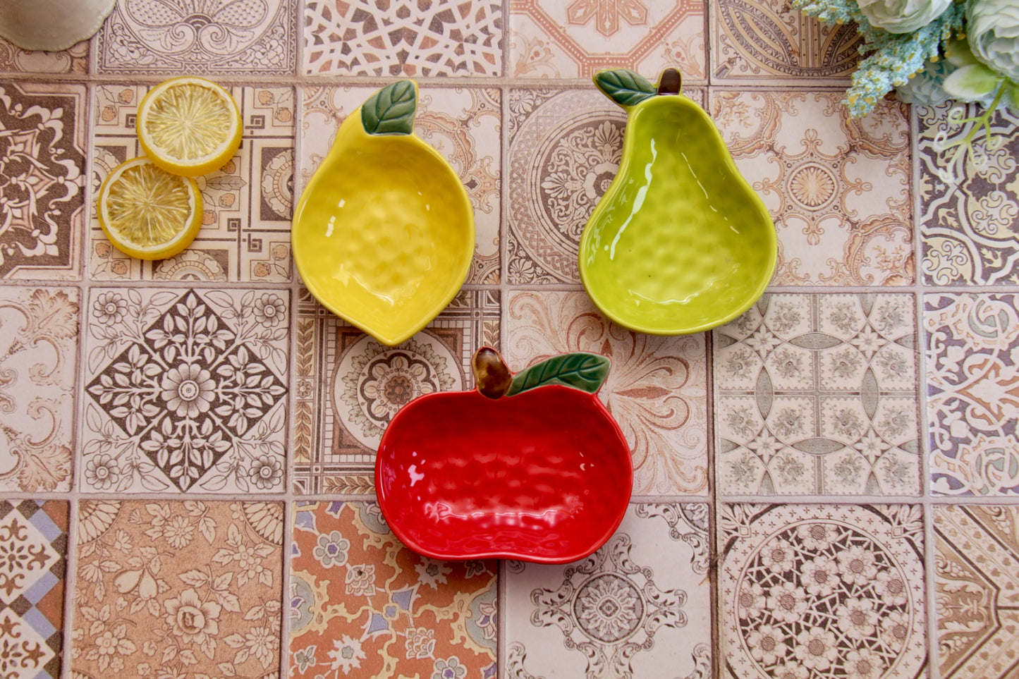 'Fruit Boulevard' Ceramic Sauce/Condiment Dish, Set of 3