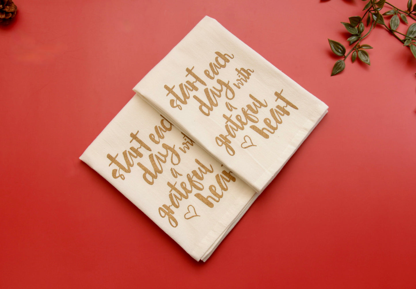 'Grateful' Printed Kitchen Towels, Set of 2