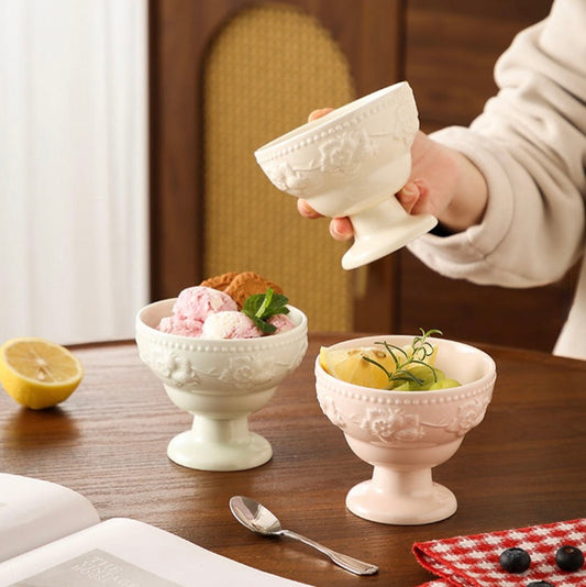 'Bridget' Ceramic Pastel Ice Cream Bowls | Set of 3