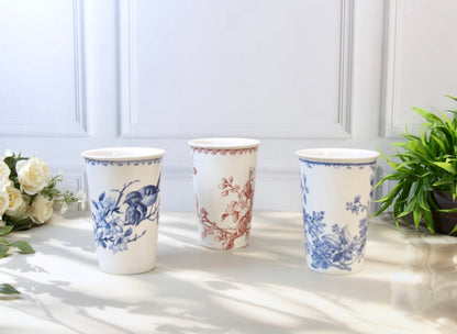 'Bleu Jardin' Porcelain Tumbler | Cup | Blue | Set of 2