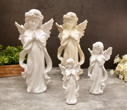 Praying Angel Statue Large - Off White, 30cm