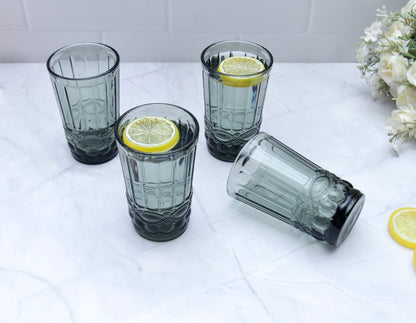 'Brooklyn' Glass Tumblers, Set Of 4 - Black