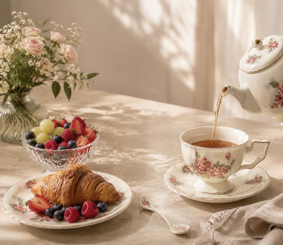 'British Rose' Cup & Saucer Set of 2