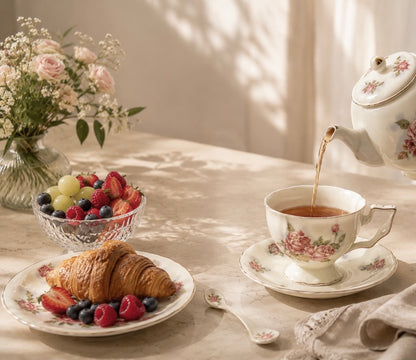 'British Rose' Cup & Saucer Set of 2