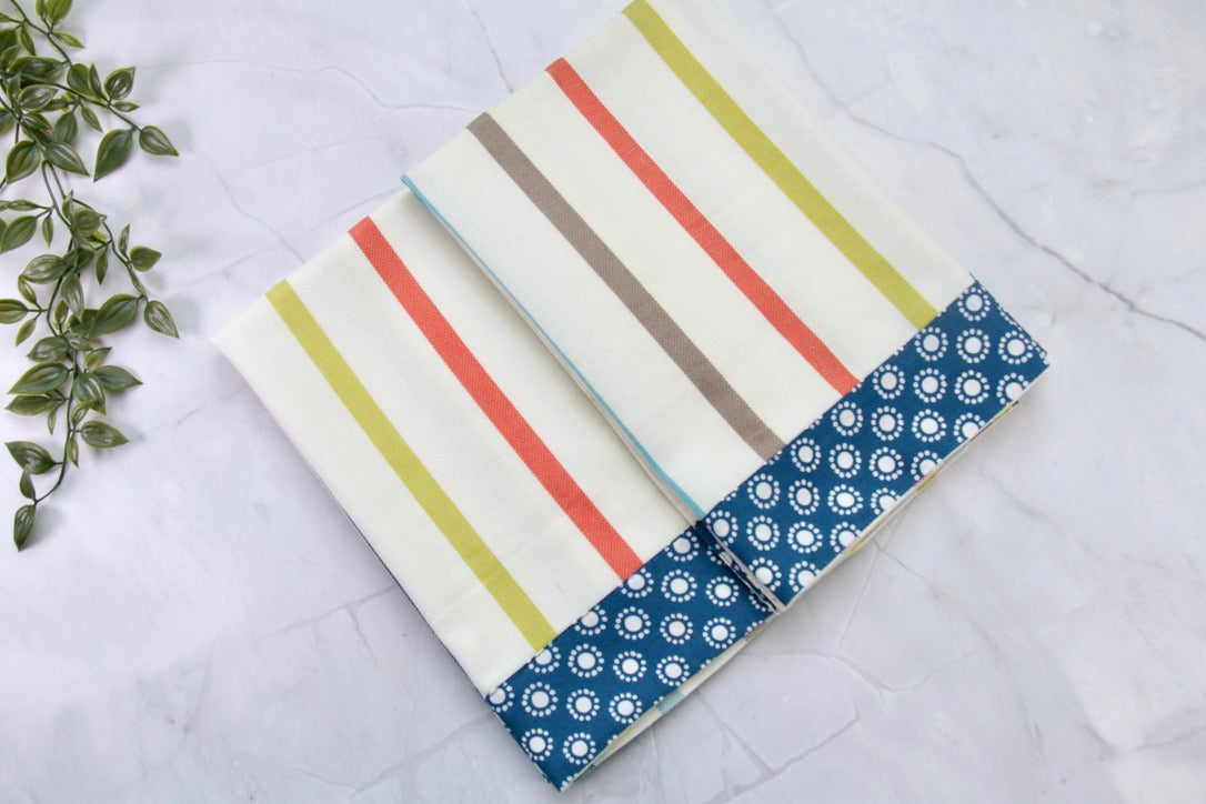 'Indigo Striped' Printed Kitchen Towels, Set of 2