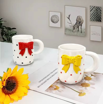'Yellow Bow' Ceramic Coffee Mug