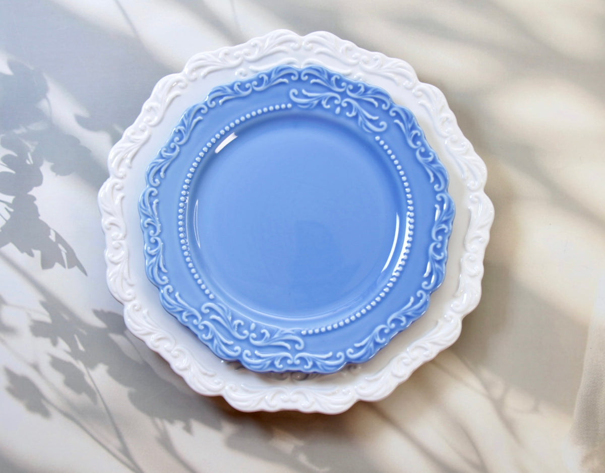 'Mirabelle' Blue Ceramic Dessert Plate, 21 cm