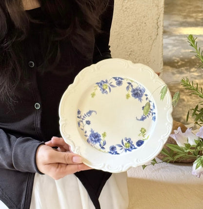 'Astrid' Ceramic Dessert Plate, Blue