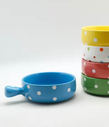 'Poppy' Blue Polka Dot Bowl, 600ml