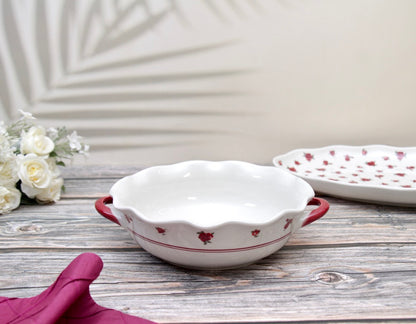 'Ruby Heritage' Ceramic Bowl | 7.5 Inch | Large