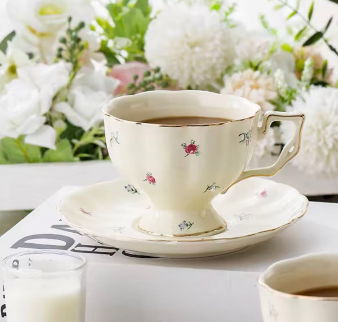 'Bliss' Ceramic Cup & Saucer | Set Of 2