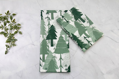 'Pine Trees' Printed Kitchen Towels, Set of 2