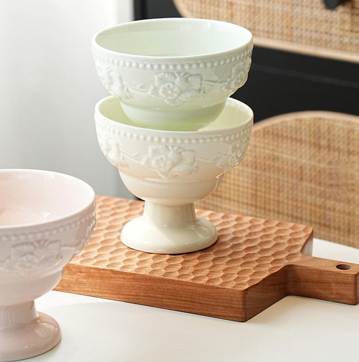'Bridget' Ceramic Pastel Ice Cream Bowls | Set of 3