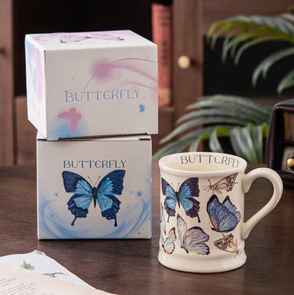 'Blue Butterflies' Ceramic Coffee Mug