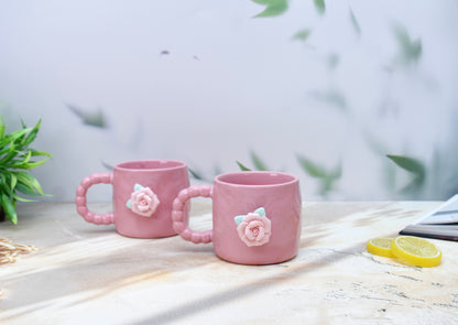'French Rose' Ceramic Coffee Mug, Pink
