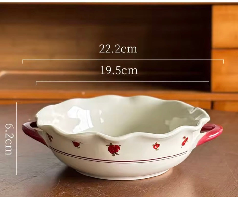 'Ruby Heritage' Ceramic Bowl | 7.5 Inch | Large
